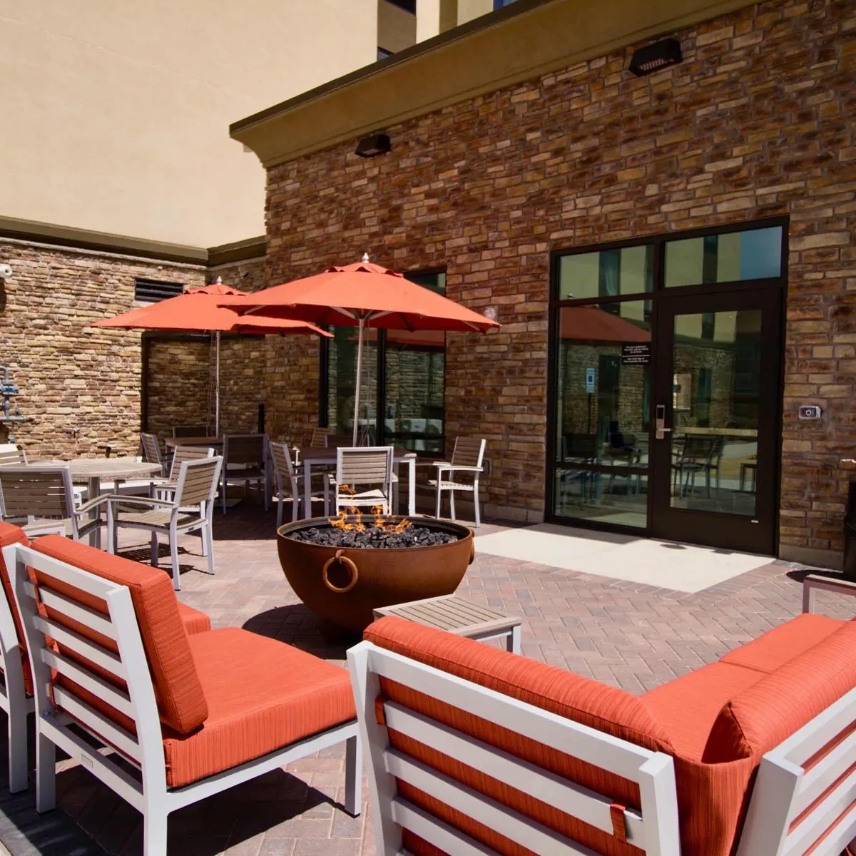 Outdoor patio with fire pit