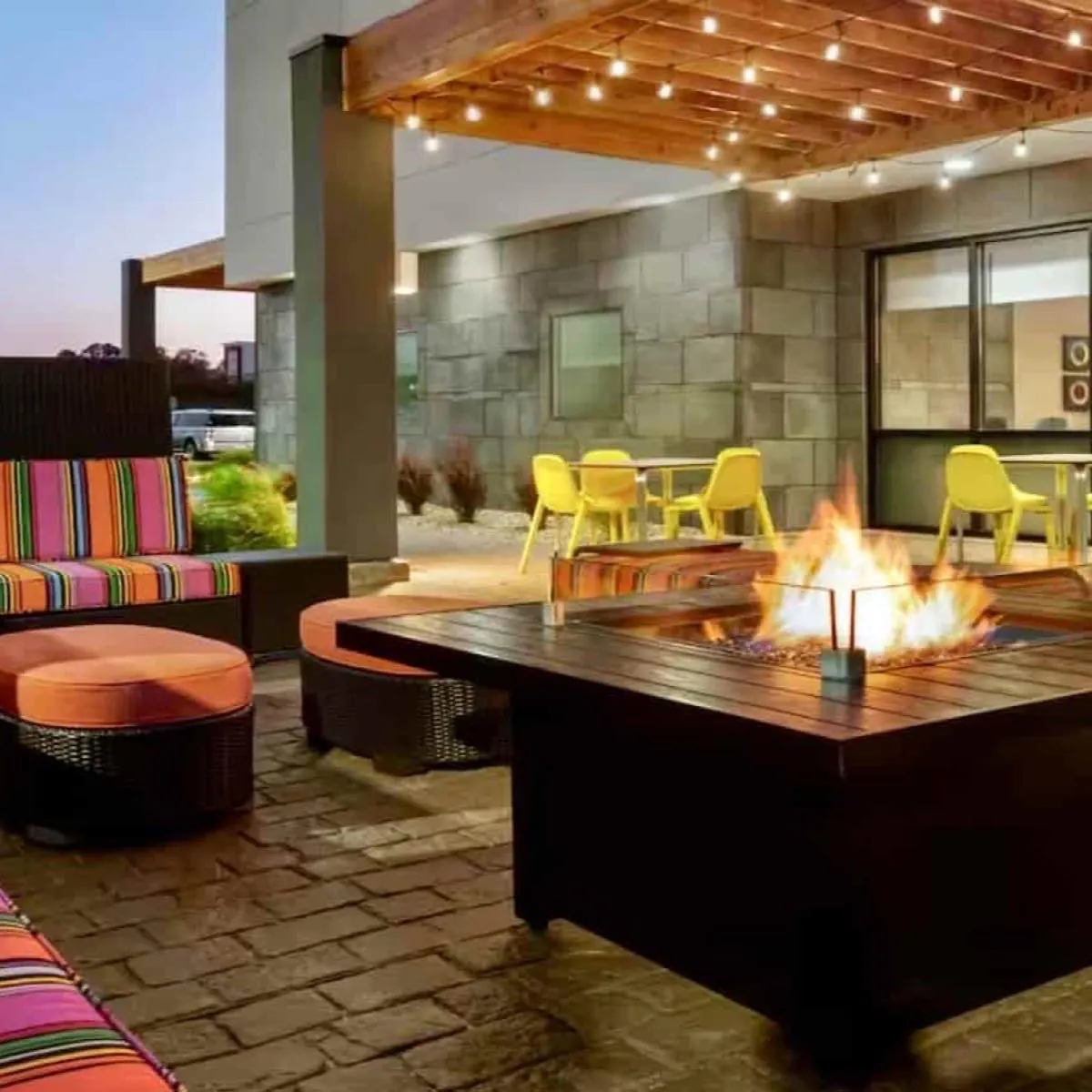 Outdoor firepit at Home2 Suites Normal