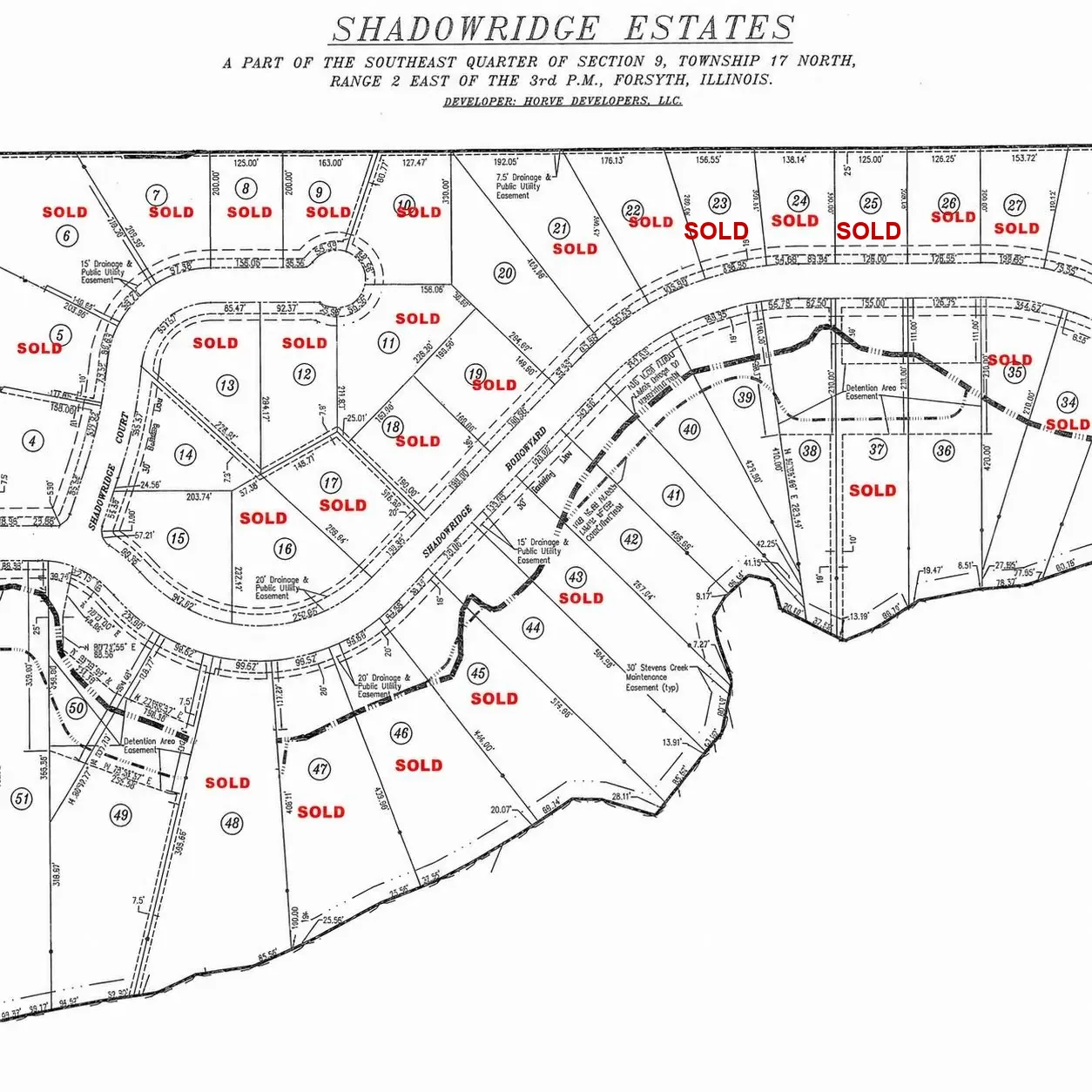 Plat of Shadow Ridge Estates
